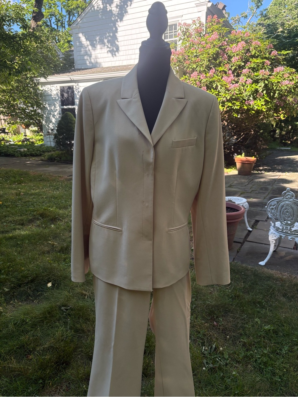 Anne Klein Neutral Beige Women's Suit Jacket and Trousers